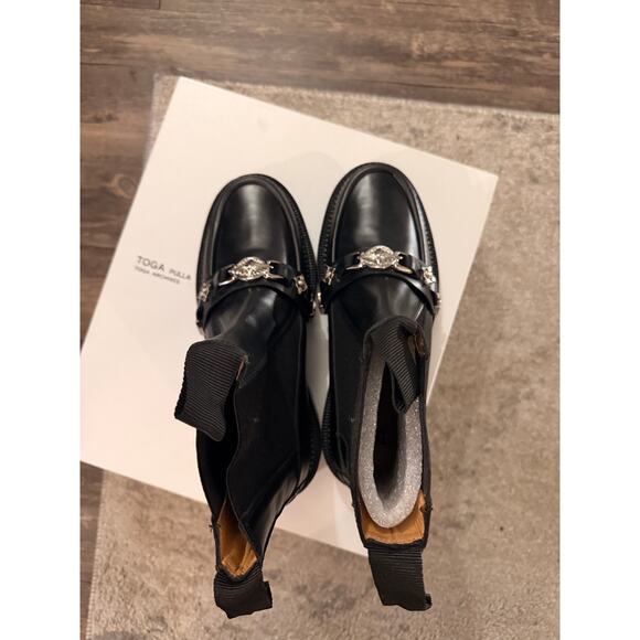 Toga Pulla Embellished Leather Boots Ankle Boots size 40 Black99 - Picture 3 of 7